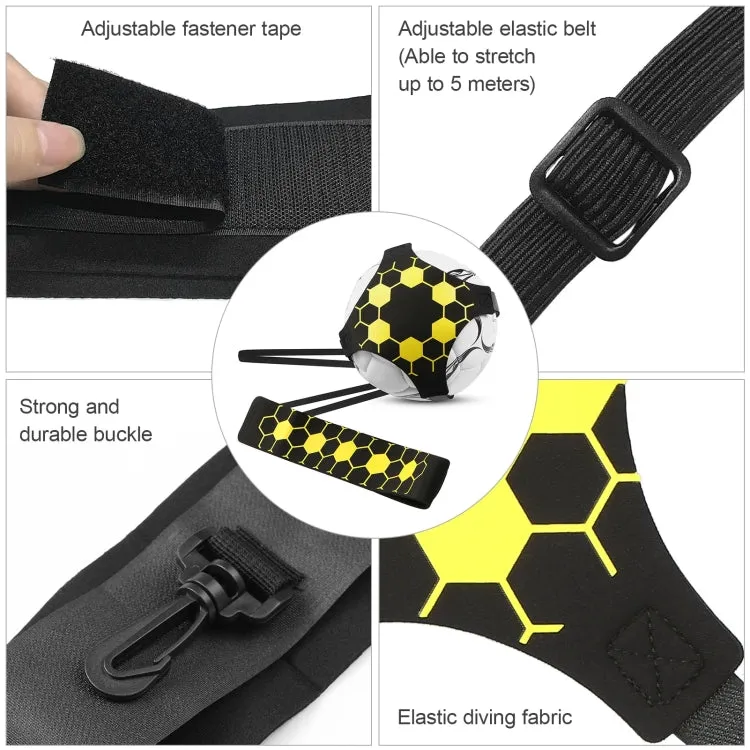 Soccer Kick Trainer Solo Football Training Aid with Adjustable Belt Training Juggle Band(Hexagonal)