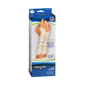 Sportaid Wrist Brace Deluxe Left Beige Large 1 each By Sport Aid