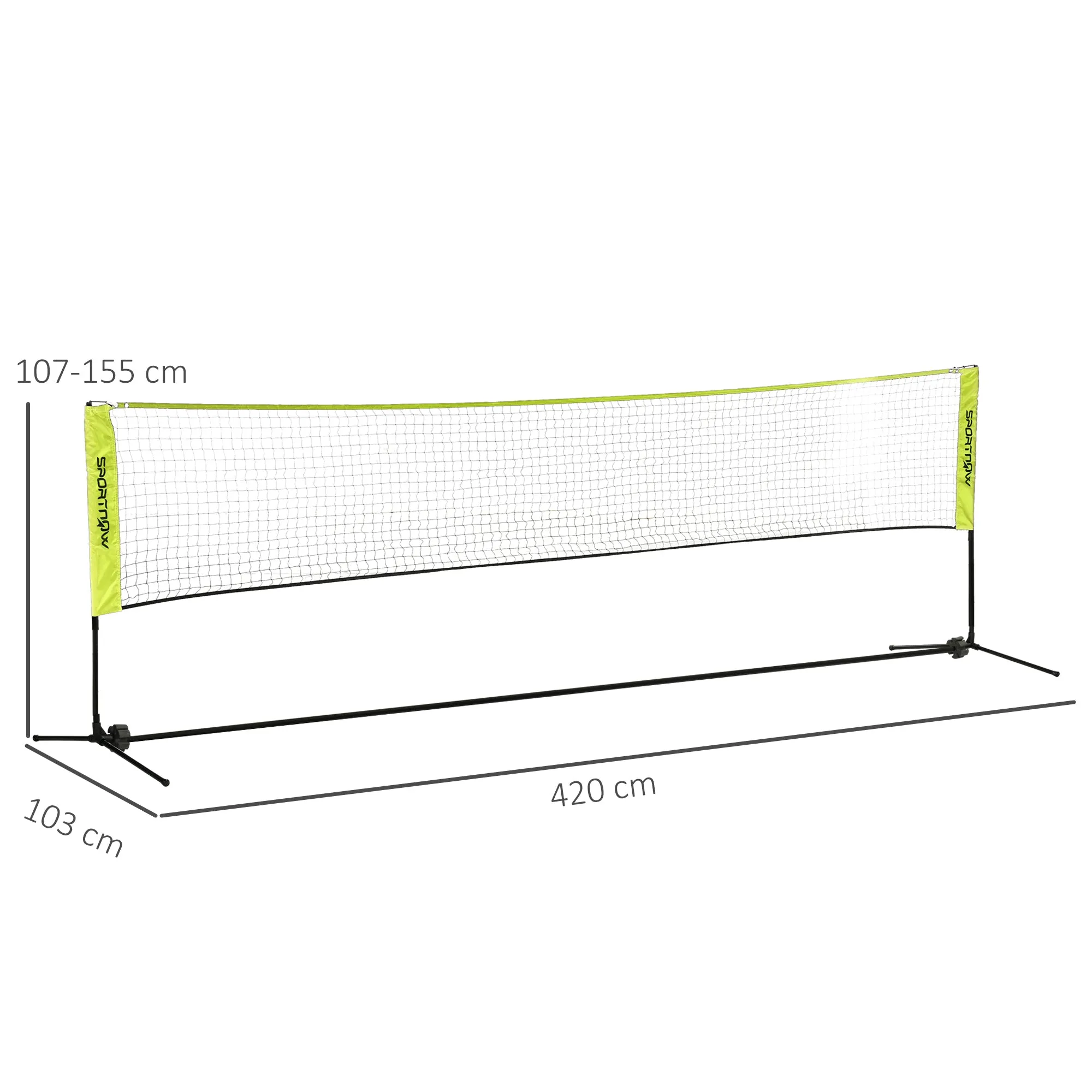 SPORTNOW 4m Badminton Net, Height Adjustable Outdoor Sports Net with Carry Bag, for Tennis, Pickleball and Volleyball