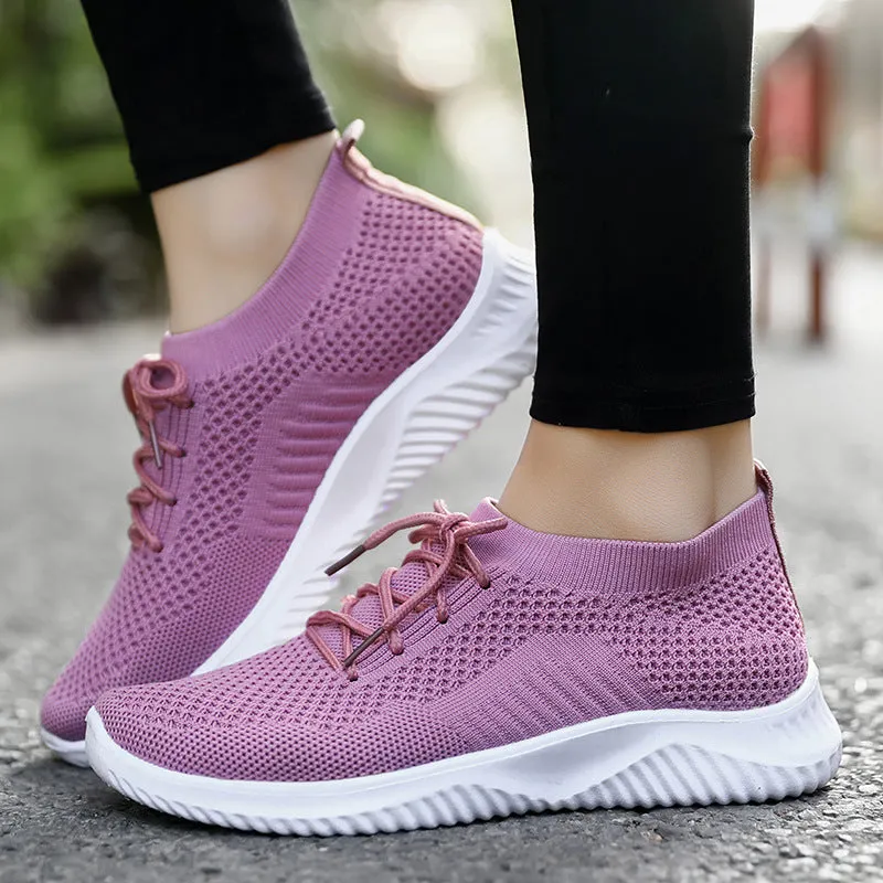 Spring Women's Breathable Fly Woven Lazy Low-Top Socks Shoes