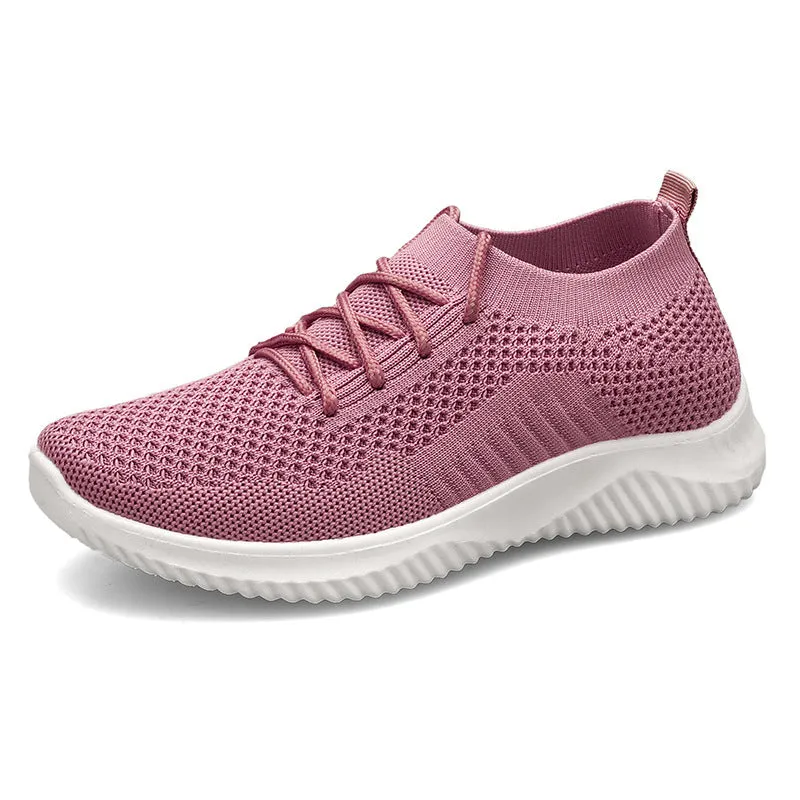 Spring Women's Breathable Fly Woven Lazy Low-Top Socks Shoes