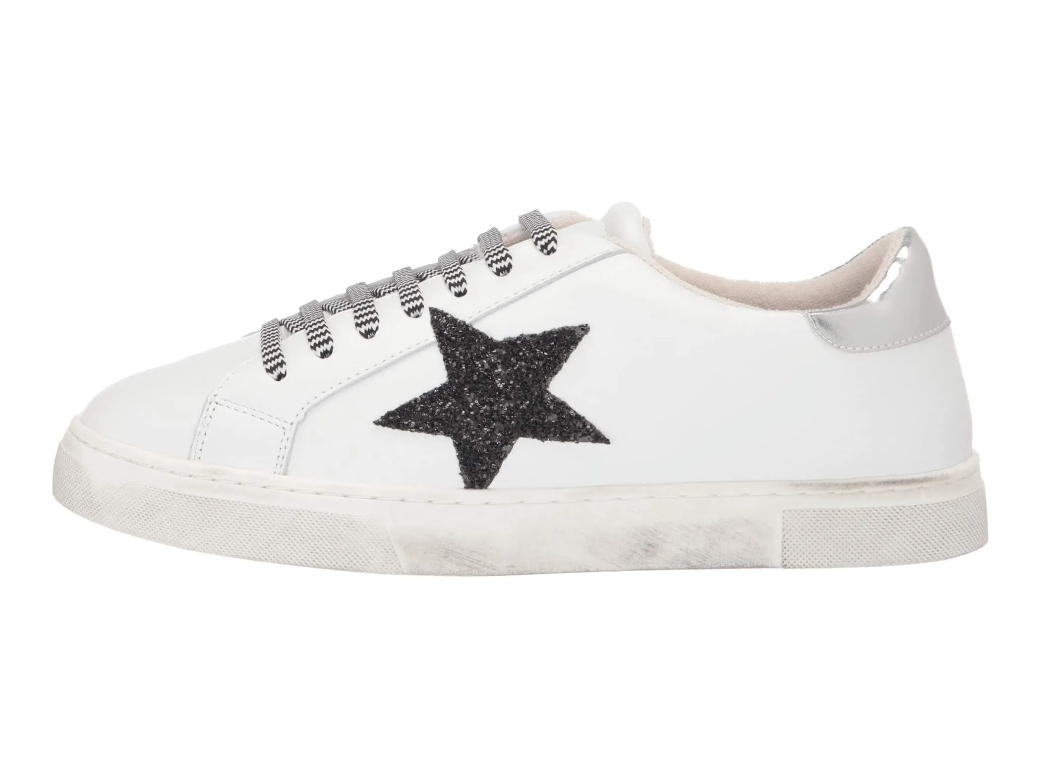 Steven By Steve Madden Rubie Star Lace up Sneaker White Multi Tennis Shoes (9.5, WHITE MULTI)