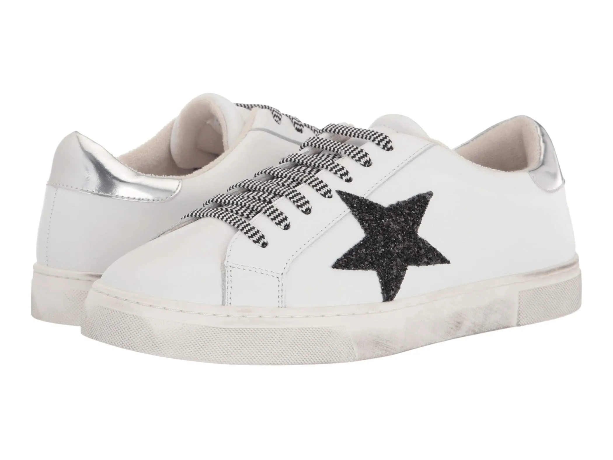 Steven By Steve Madden Rubie Star Lace up Sneaker White Multi Tennis Shoes (9.5, WHITE MULTI)