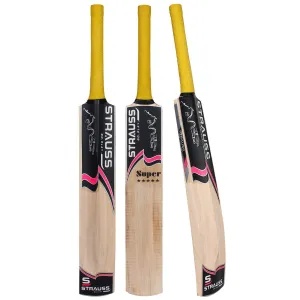 Strauss Cricket Bat | Edition: Stroke | Kashmir Willow | Size: 5 | Tennis & Synthetic Ball Cricket Bat | Tennis Cricket Bat