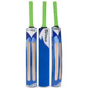 Strauss Scoop Tennis Cricket Bat | Edition: Knockout | Full Size | Kashmir Willow | Color: Blue | Lightweight | Tennis Ball Cricket Bat