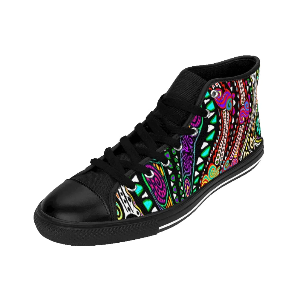 Swirly Rainbow Women's High-top Sneakers