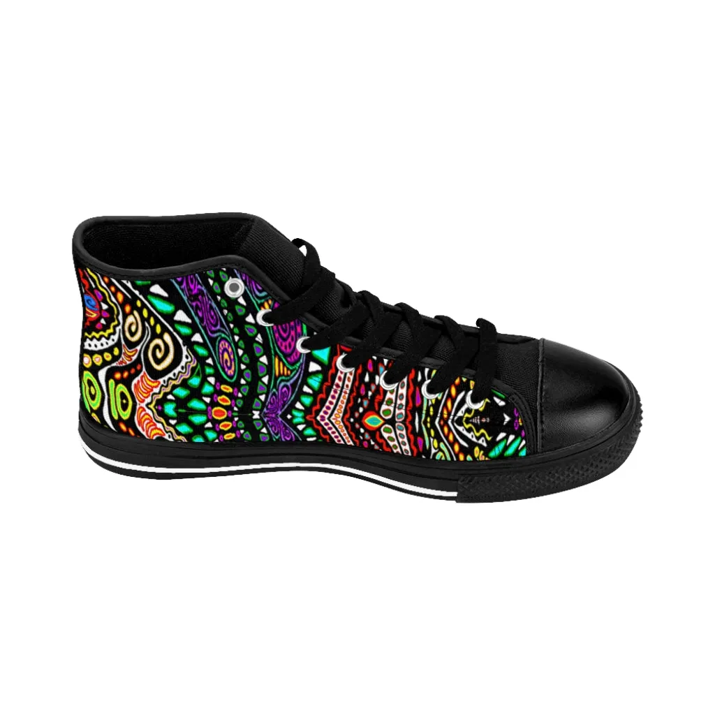 Swirly Rainbow Women's High-top Sneakers