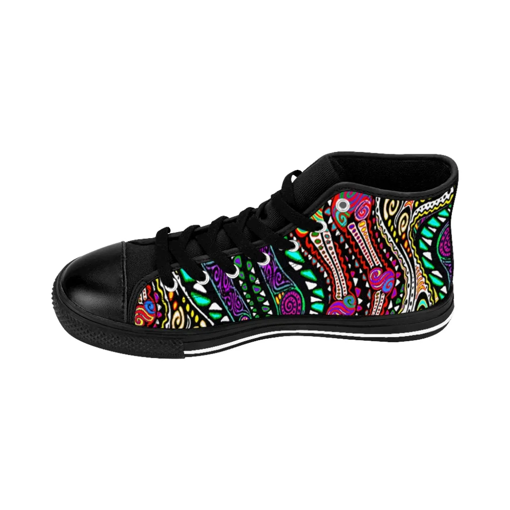 Swirly Rainbow Women's High-top Sneakers