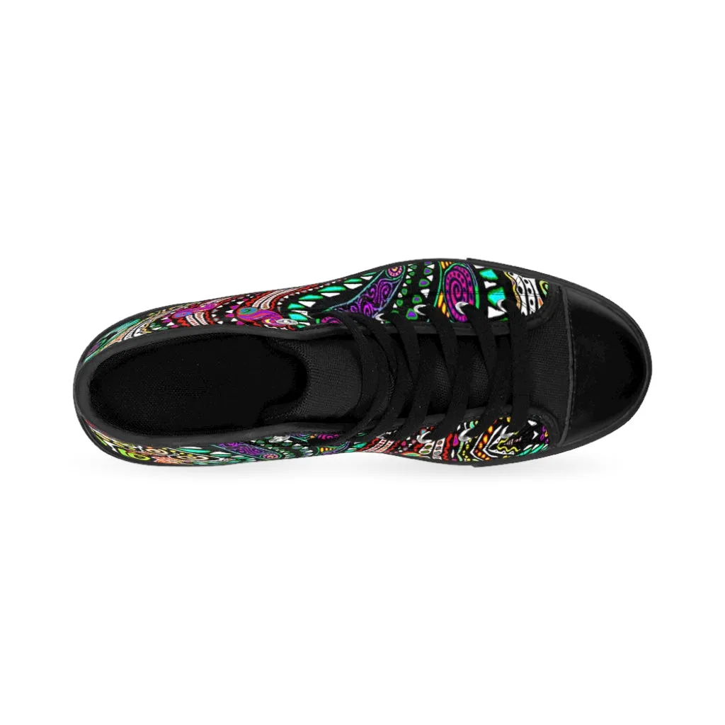 Swirly Rainbow Women's High-top Sneakers