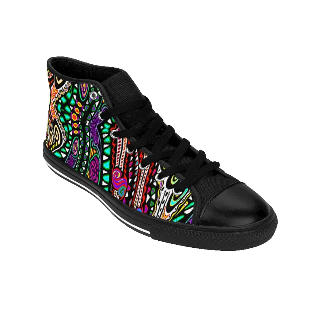 Swirly Rainbow Women's High-top Sneakers