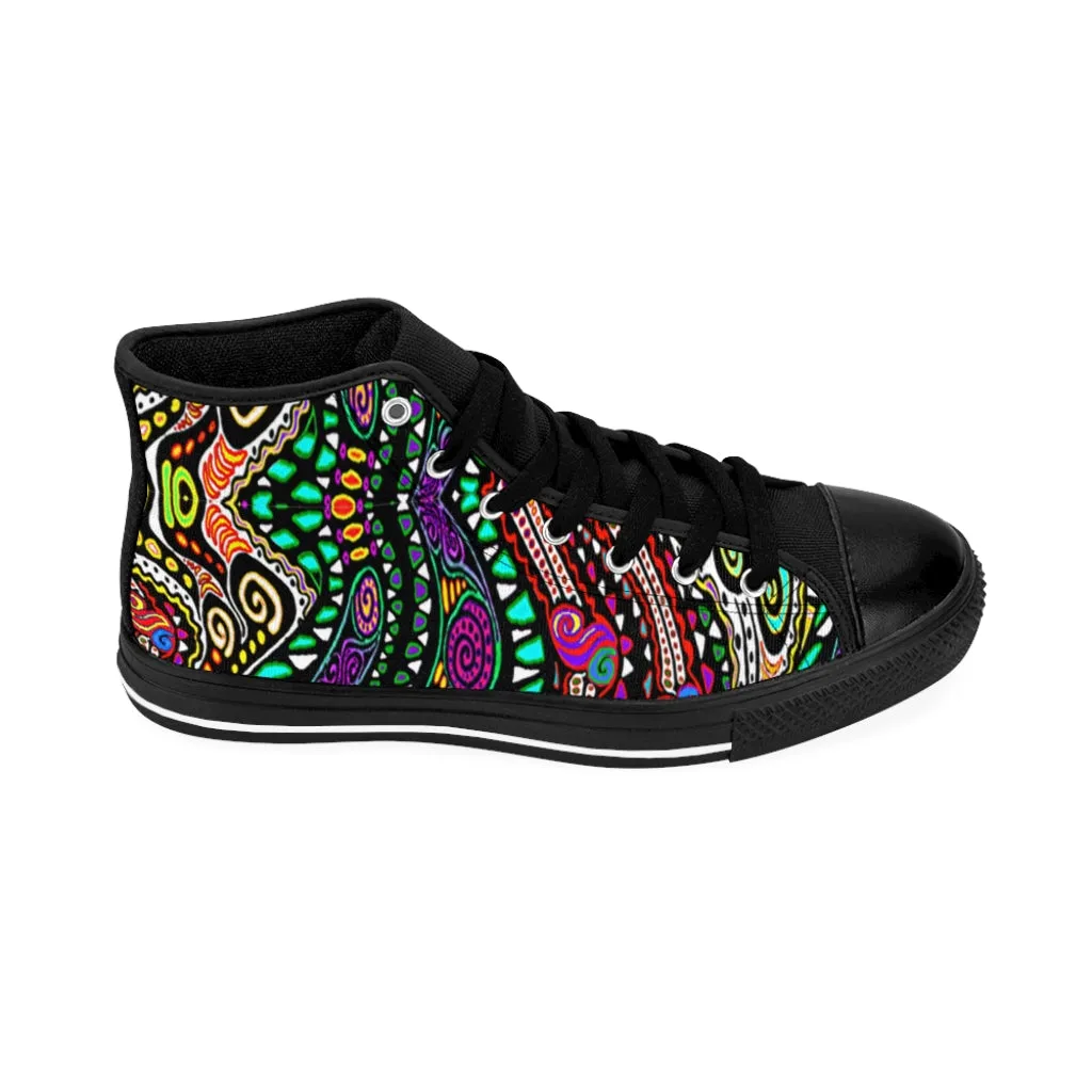 Swirly Rainbow Women's High-top Sneakers