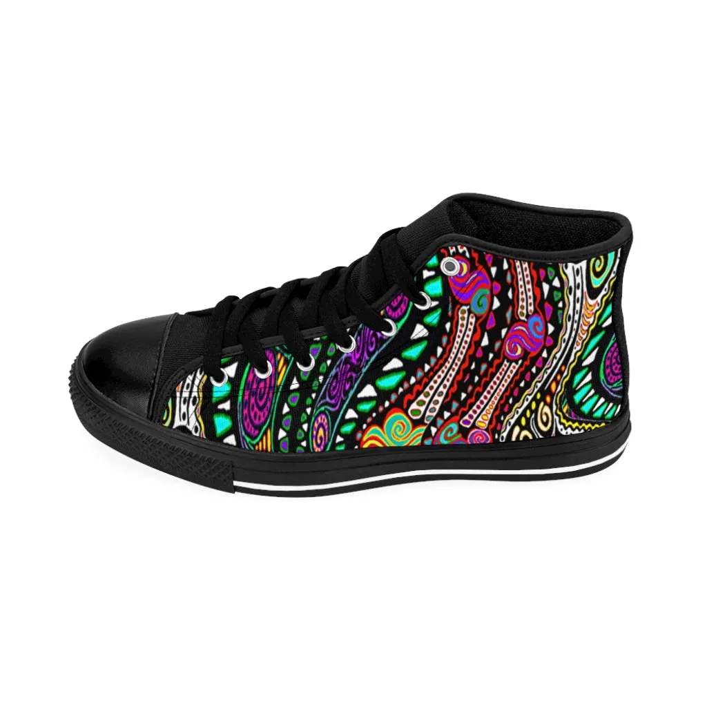 Swirly Rainbow Women's High-top Sneakers