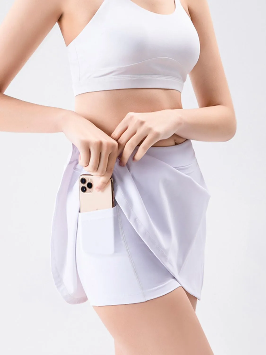 TEEK - High Waist Active Pocketed Skort