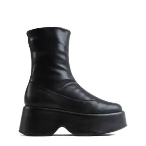 Tizzy Black Stretch Ankle Boots