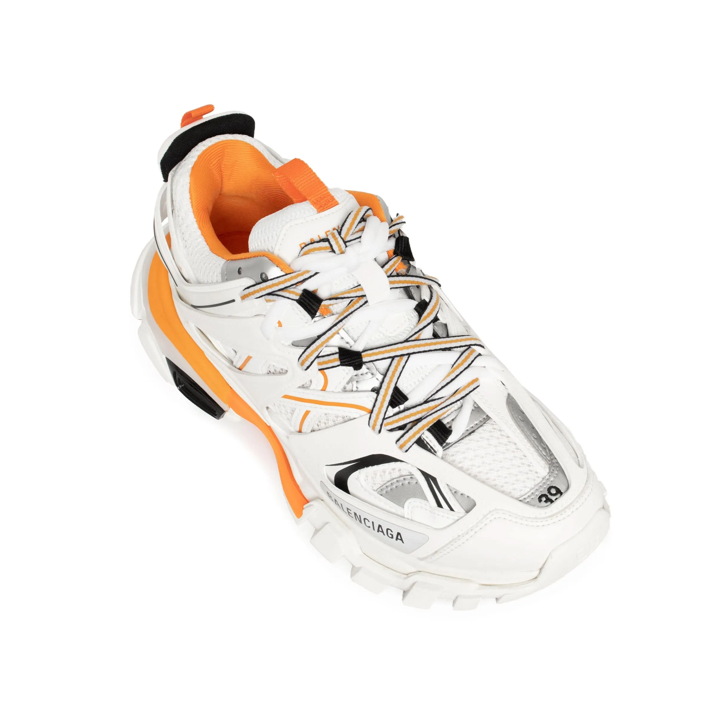 Track Sneaker in White/Orange