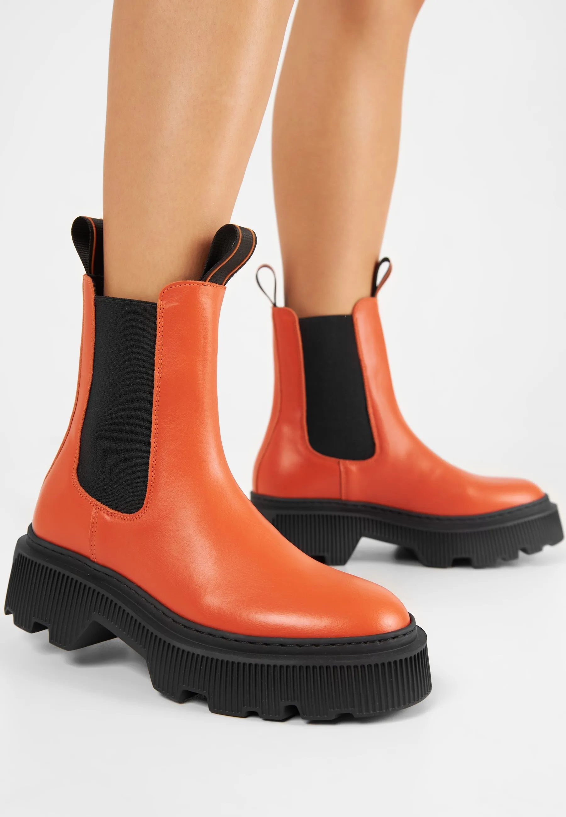 Trixy Orange Chelsea Boots