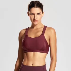 Ultra Max Shockproof Limited Stretch High Performance Padded Wireless Wine Sports Bra