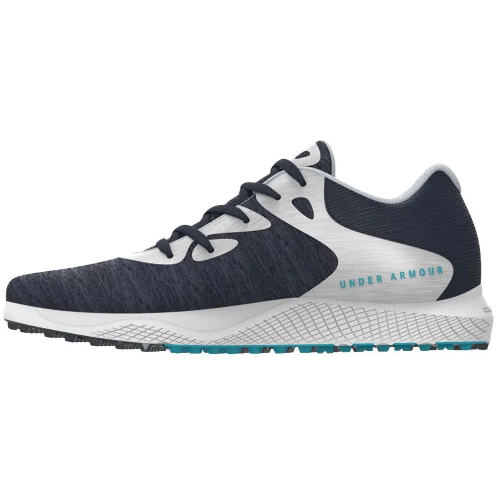 Under Armour Ladies Charged Breathe 2 Knit Spikeless Shoes - Midnight Navy/Midnight Navy/White