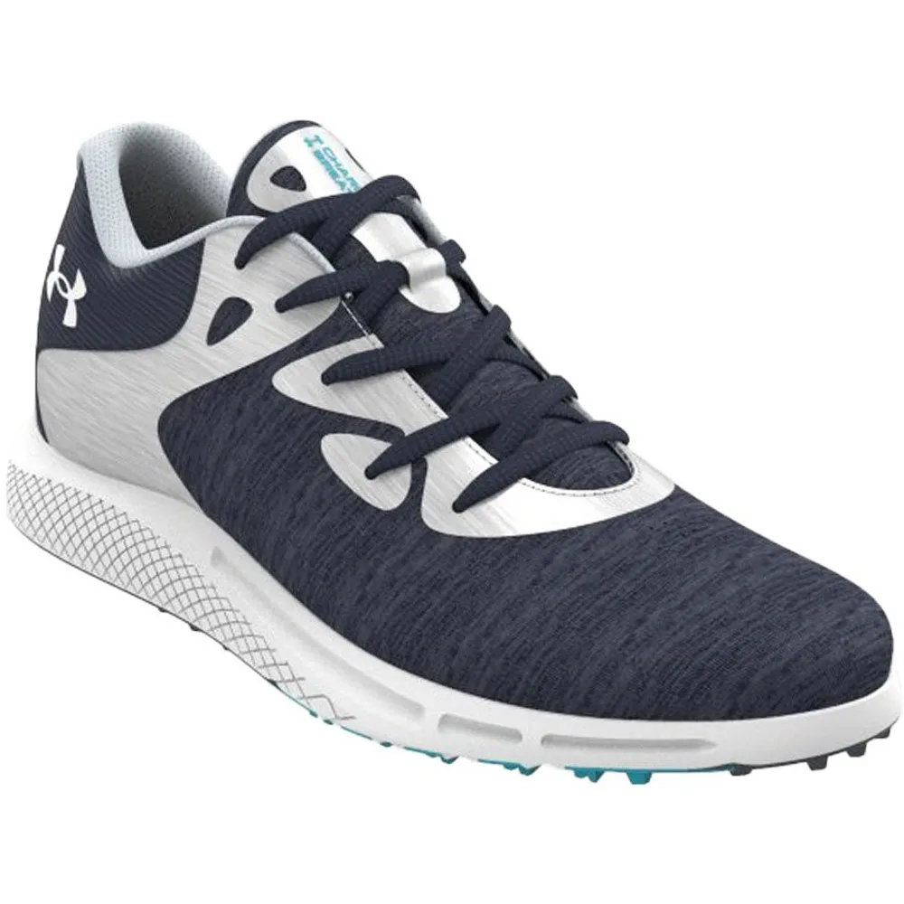 Under Armour Ladies Charged Breathe 2 Knit Spikeless Shoes - Midnight Navy/Midnight Navy/White