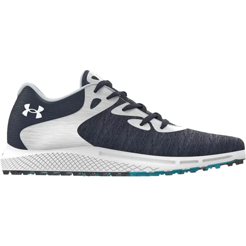 Under Armour Ladies Charged Breathe 2 Knit Spikeless Shoes - Midnight Navy/Midnight Navy/White