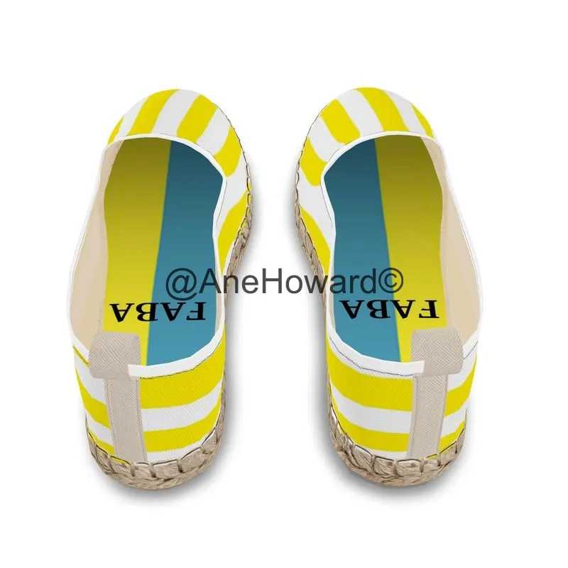 Unisex Loafer Espadrilles Yellow Stripes