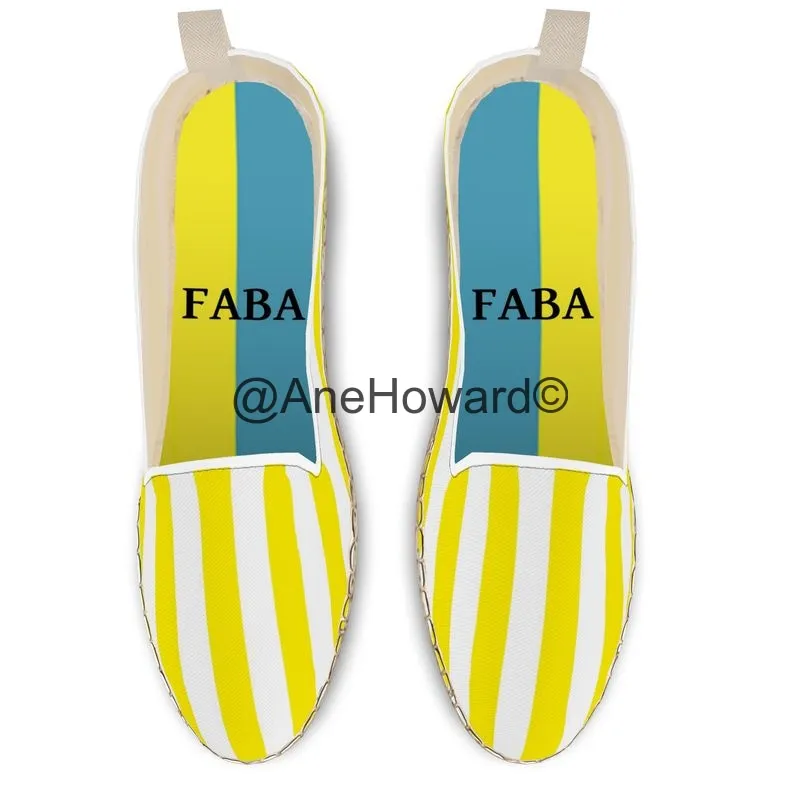 Unisex Loafer Espadrilles Yellow Stripes