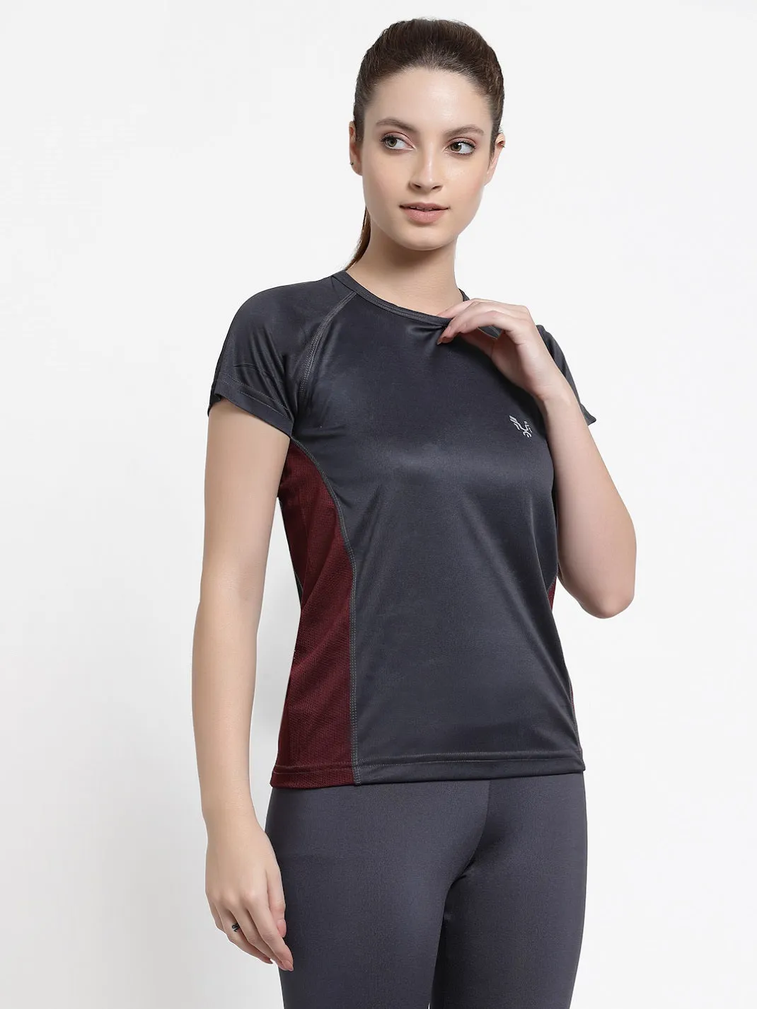 UZARUS Women's Dry Fit Workout Top Sports Gym T-Shirt