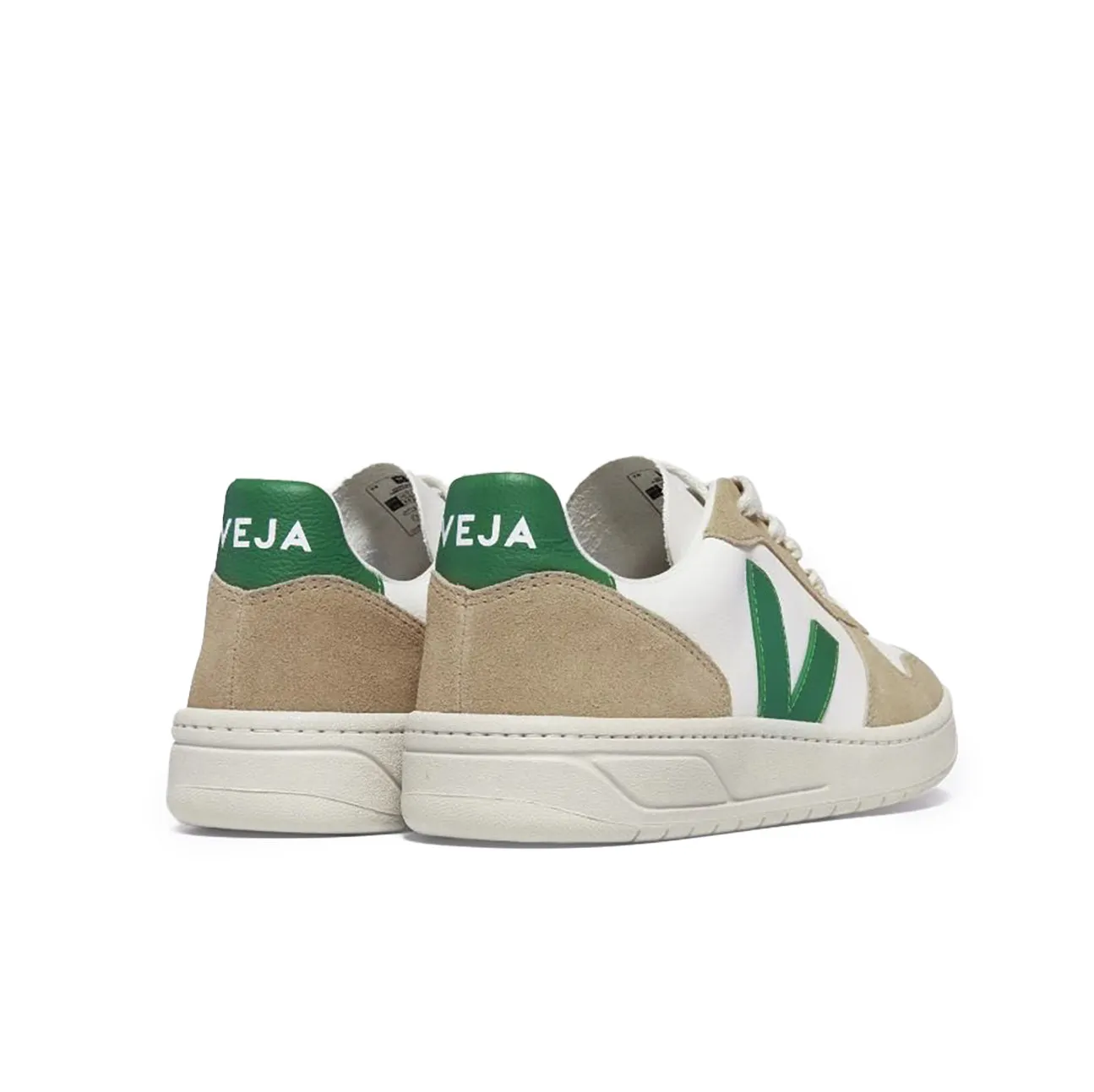 V-10 Chromefree Leather Trainer - White Emeraude Sahara