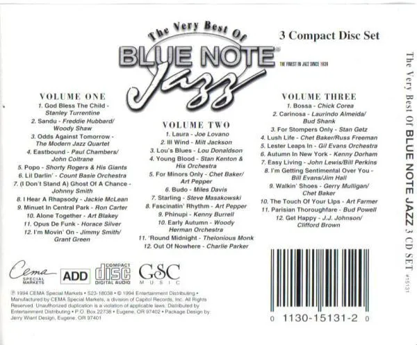 Various - The Very Best Of Blue Note Jazz (3xCD, Comp) (NM or M-)