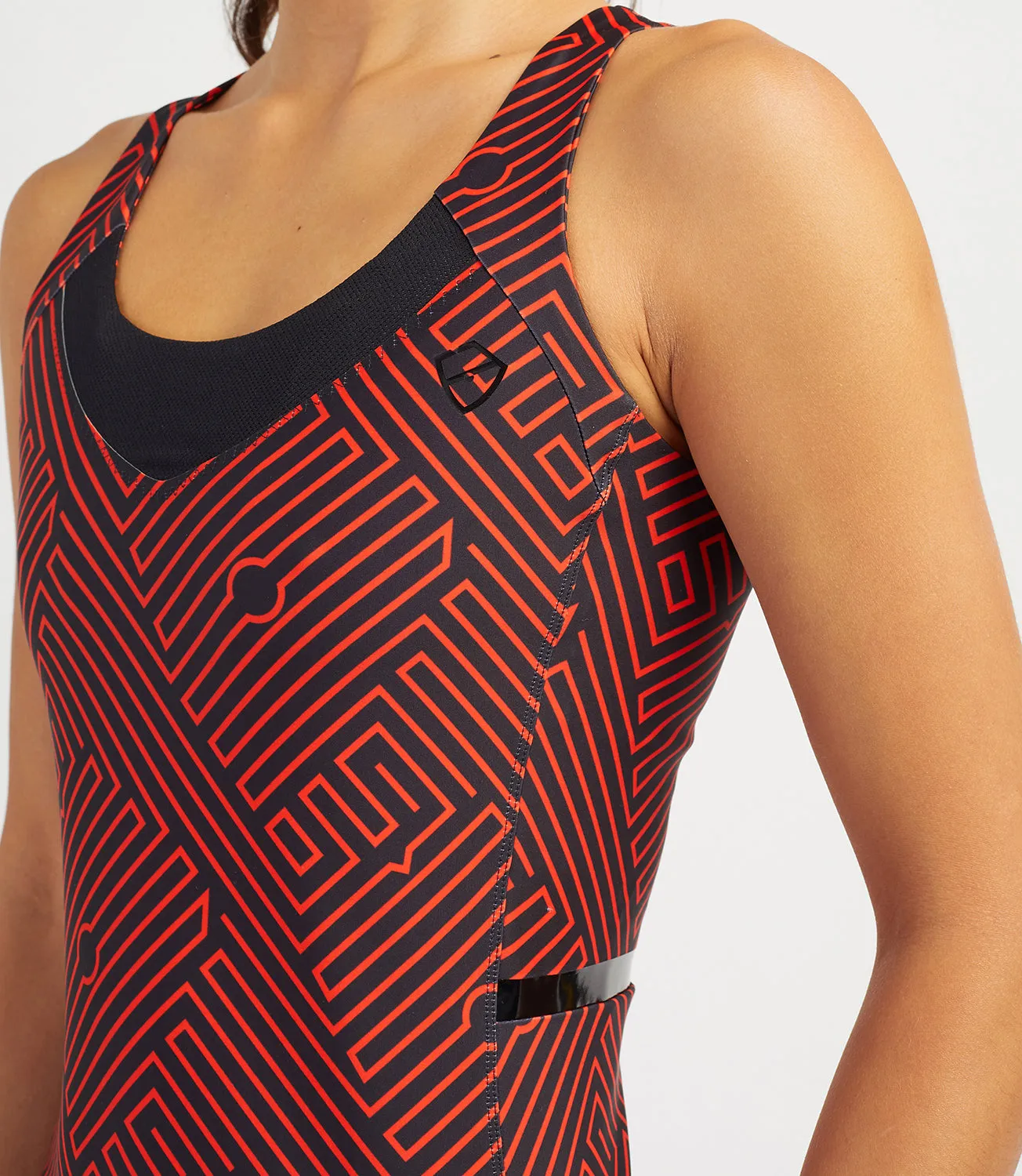 Veronica Padel Performance Vest - Black Flame Print