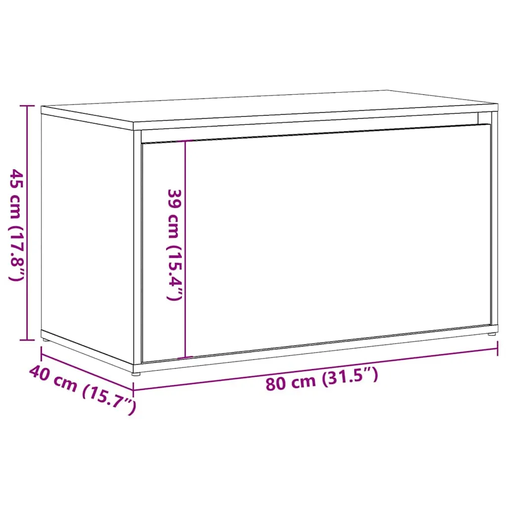 vidaXL Hall Bench 80x40x45 cm Old Wood Engineered Wood