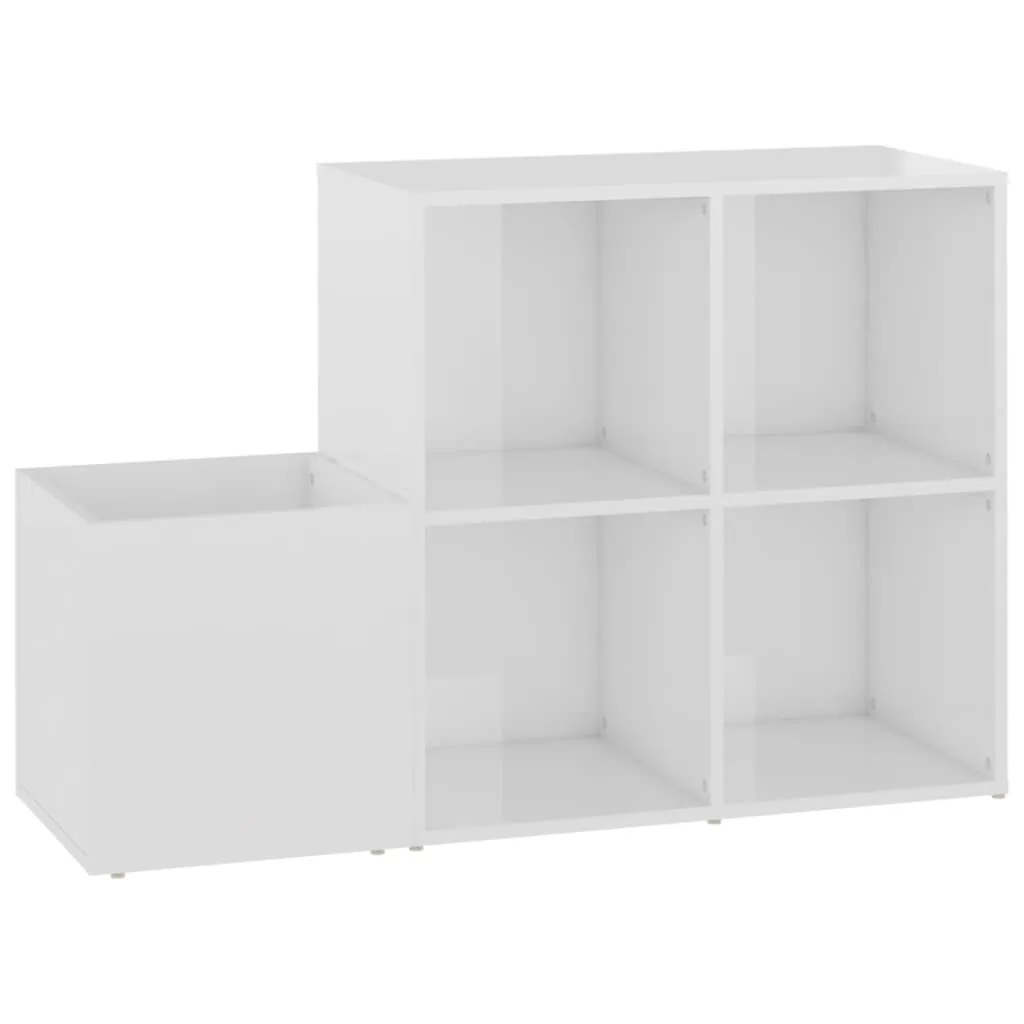 vidaXL Hall Shoe Cabinet High Gloss White 105x35.5x70 cm Engineered Wood