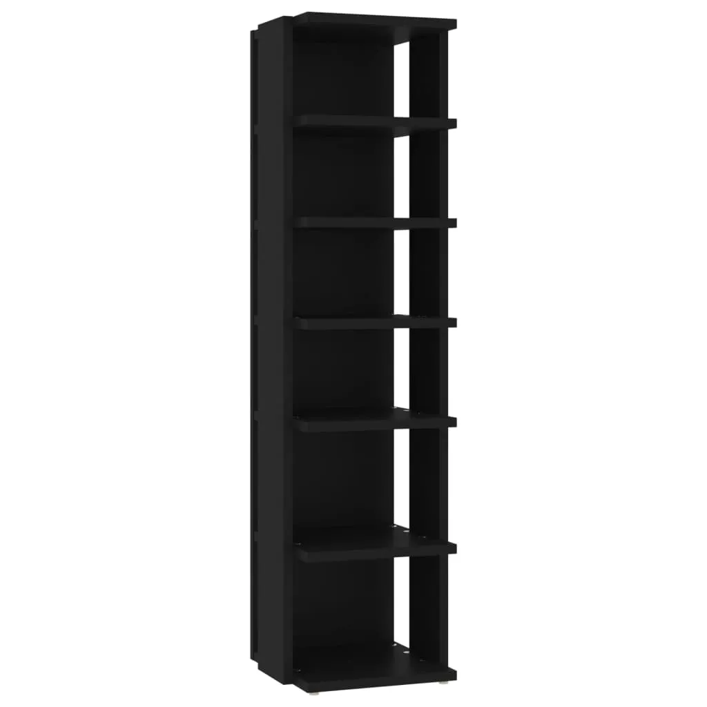 vidaXL Shoe Cabinets 2 pcs Black 27.5x27x102 cm