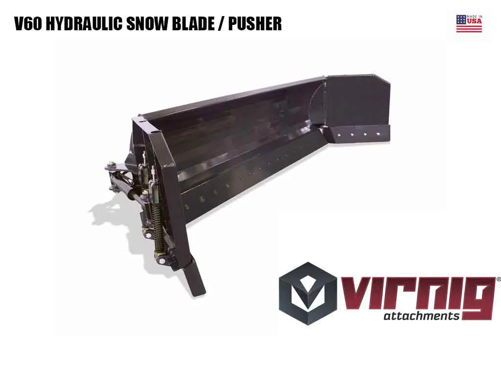 Virnig V60 Hydraulic Snow Blade/Pusher for skid steer