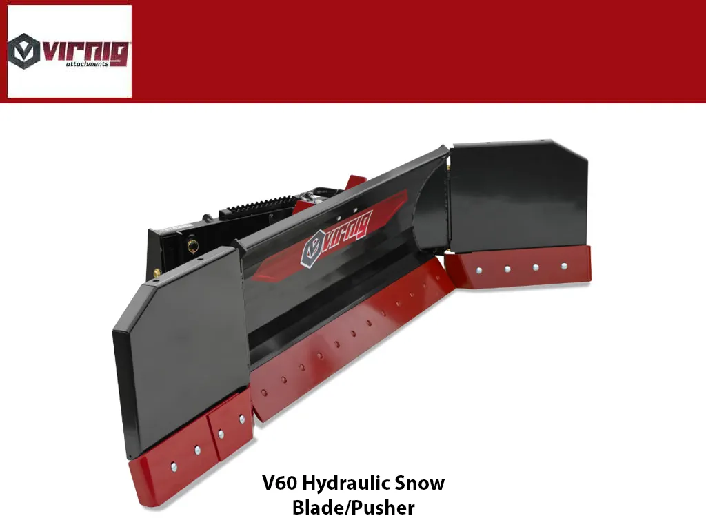 Virnig V60 Hydraulic Snow Blade/Pusher for skid steer