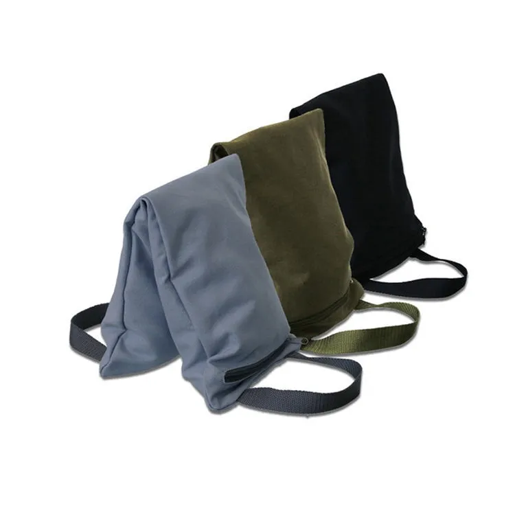 Weight Lifting Fitness Double Handle Canvas Sandbag(Black)