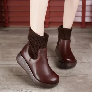 Winter Retro Leather Women's Short Boots | Gift Shoes