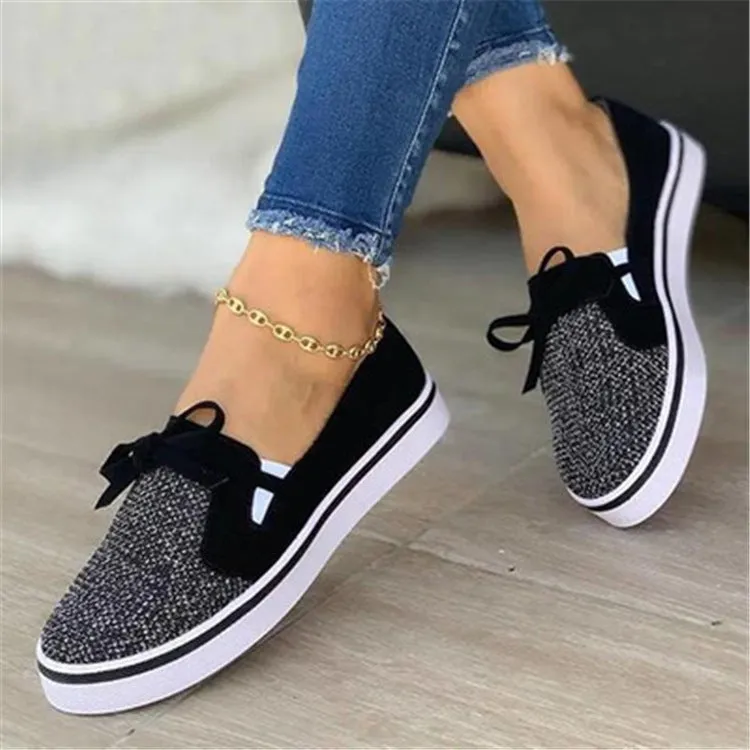 Women's Lace-up Canvas Flat Shoes