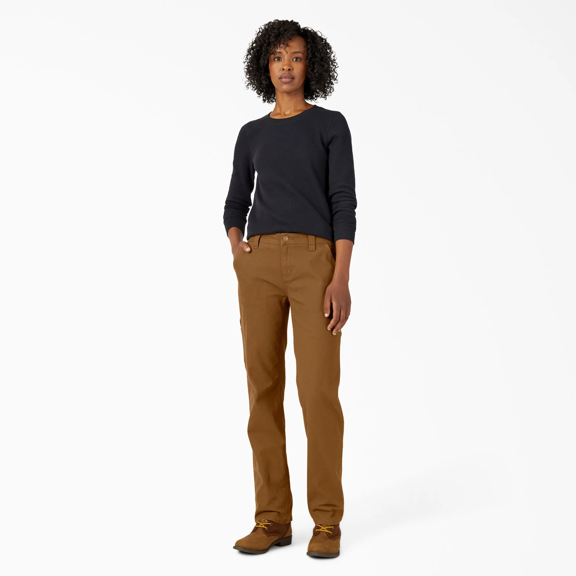 Work Pants - Dickies Women's FLEX Relaxed Straight Fit Duck Carpenter Pants, FD2700