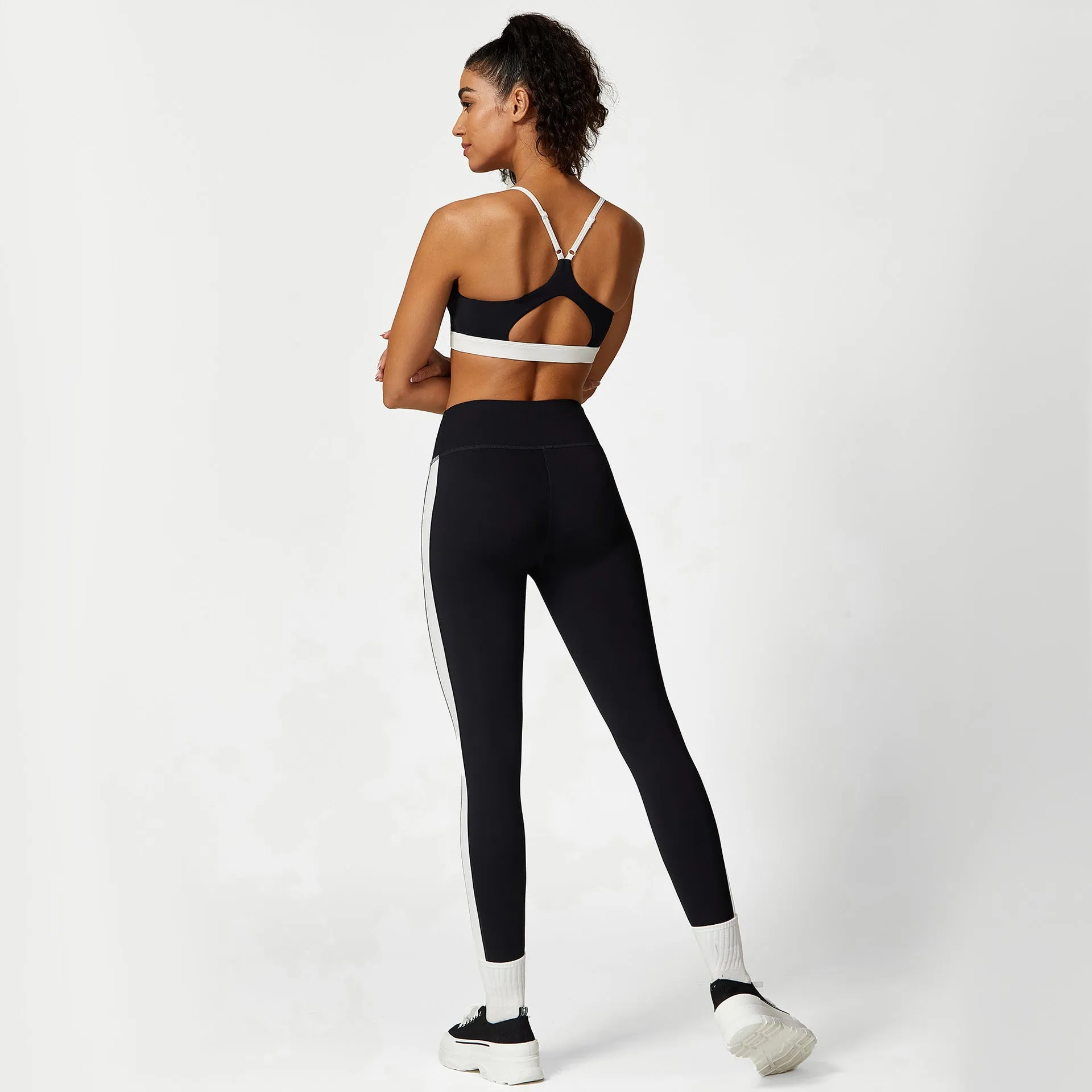 Yoga Clothes Suit Women High Waist Hip Lift No Embarrassment Line Fitness Pants Sports Underwear Fitness Clothes Suit