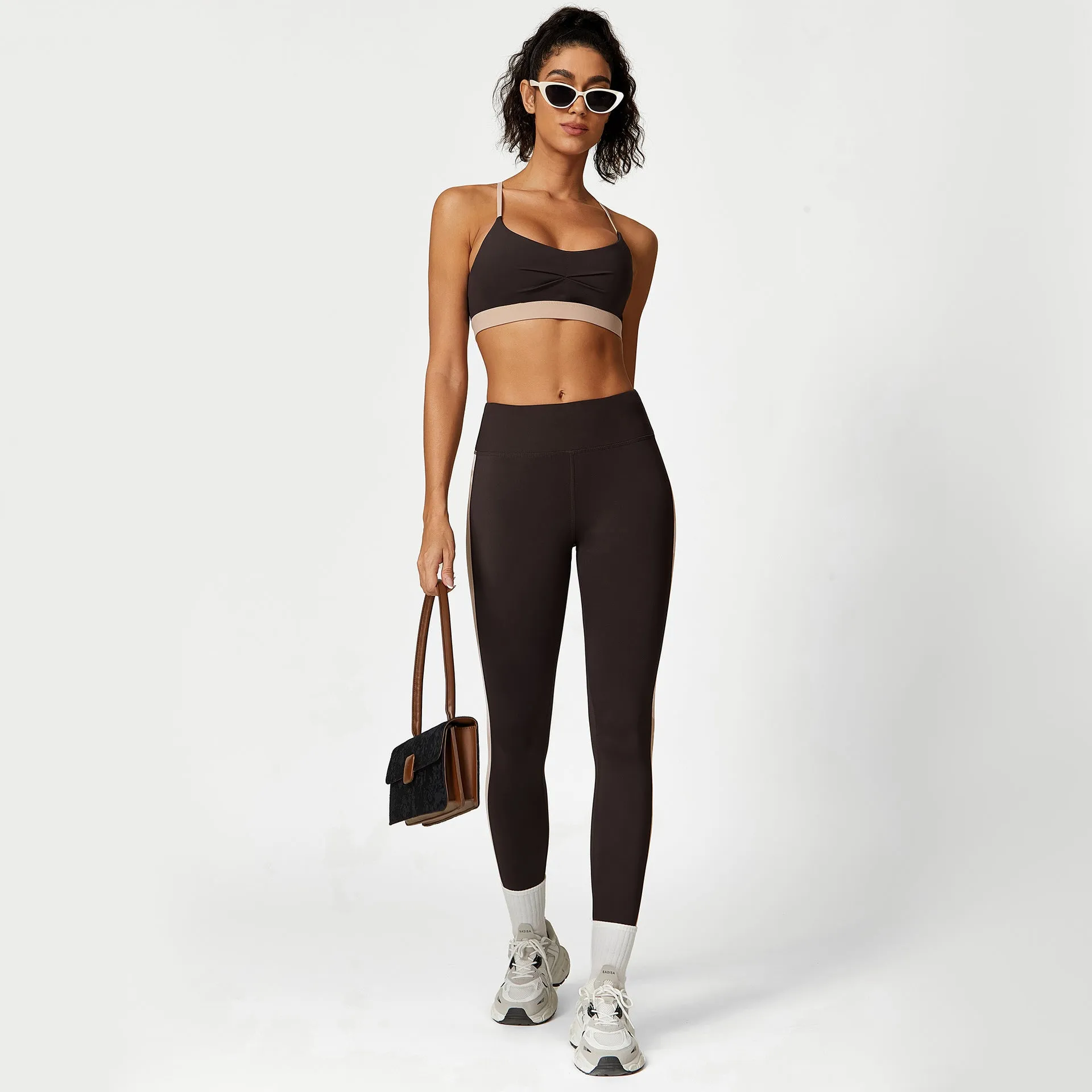 Yoga Clothes Suit Women High Waist Hip Lift No Embarrassment Line Fitness Pants Sports Underwear Fitness Clothes Suit