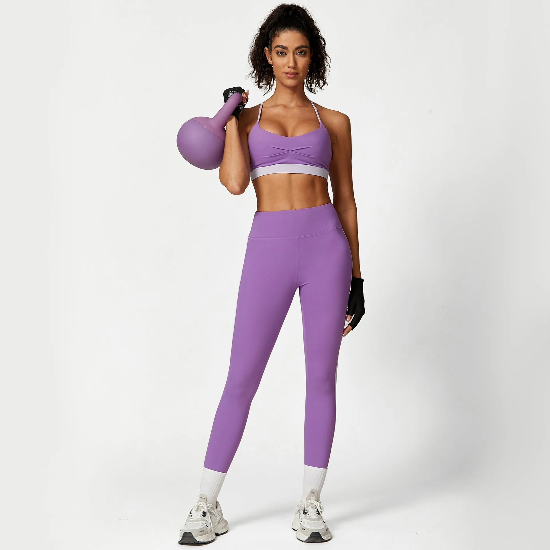 Yoga Clothes Suit Women High Waist Hip Lift No Embarrassment Line Fitness Pants Sports Underwear Fitness Clothes Suit