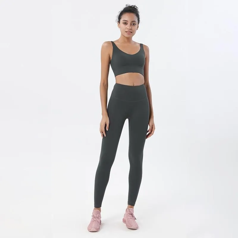 Yoga Set Sports Suit Women Lounge Wear Crop Tops And Leggings