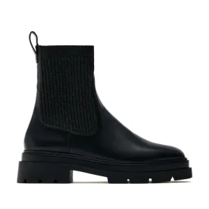 ZARA FLAT ANKLE BOOTS WITH TRACK SOLES 2156-210-800-BLK